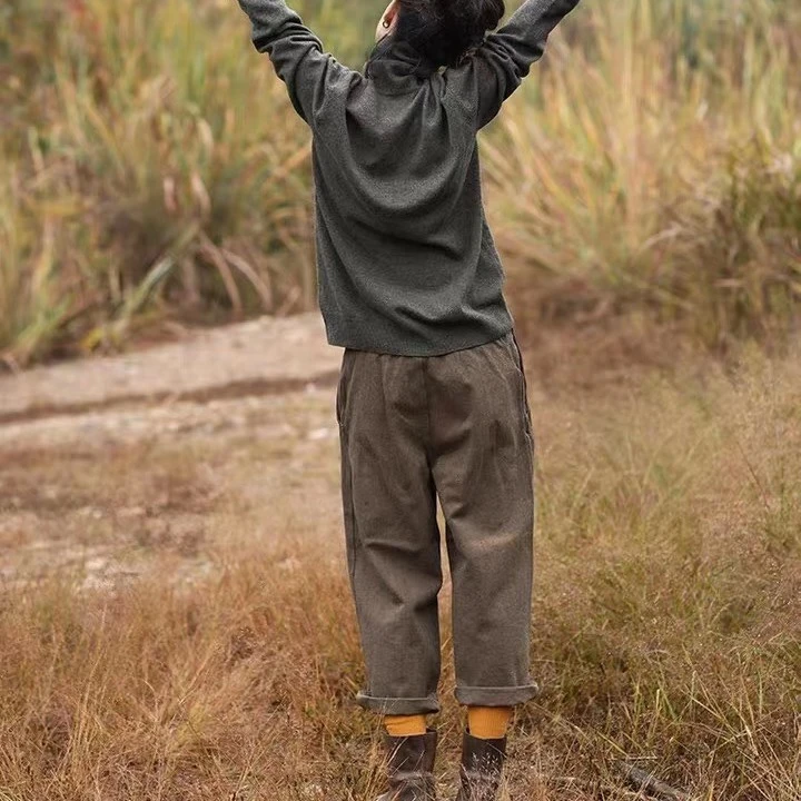 7折款左岸迷香亚麻裤子74811休闲复古文艺直筒八分裤