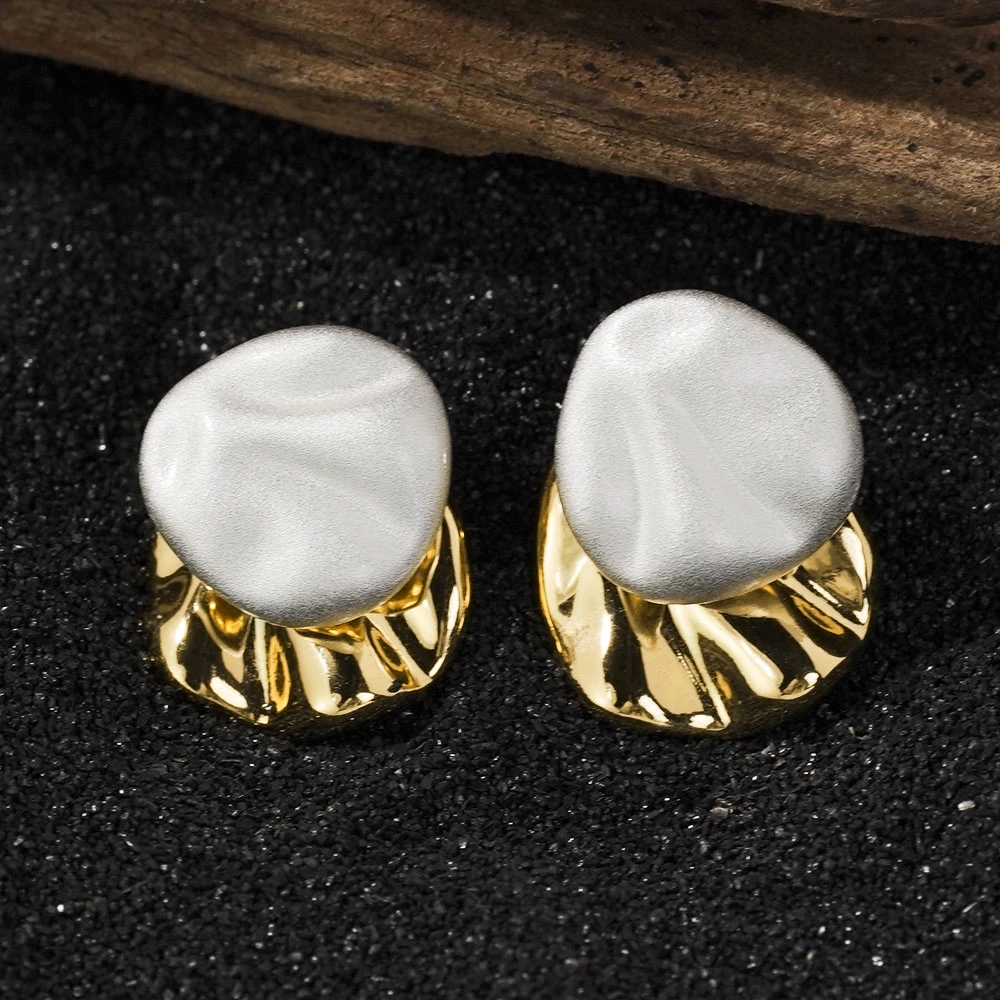 925银耳饰 贝壳形双色耳钉lses0011