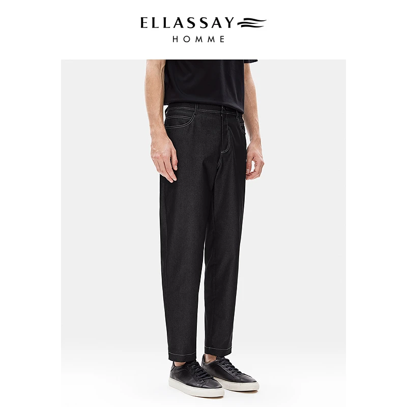 【林峰同款】ELLASSAY歌力思男新款弹力色织牛仔微锥裤EME352K00500