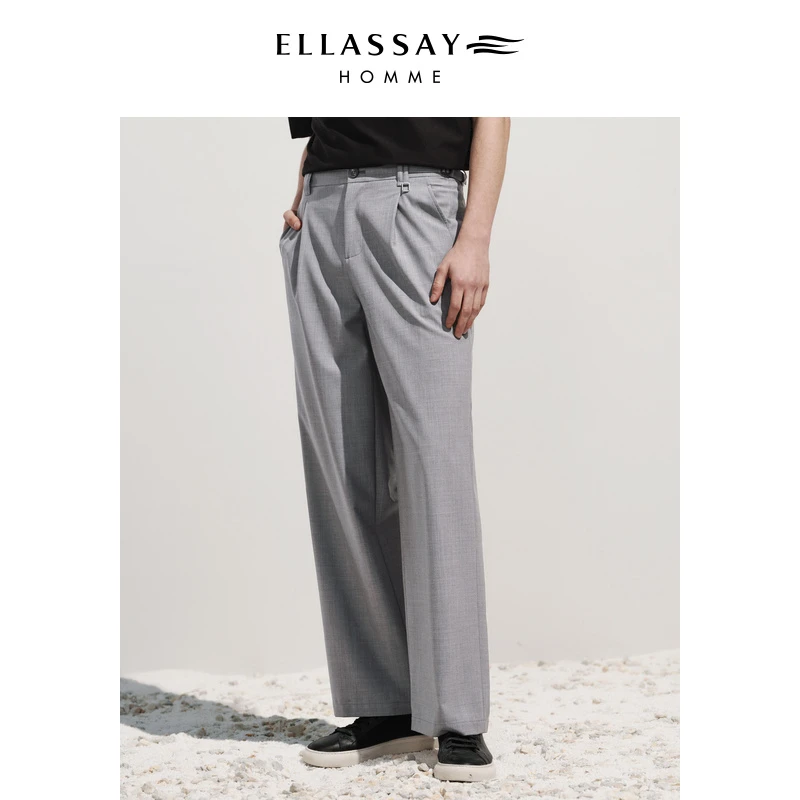 ELLASSAY歌力思男装绵羊毛可机洗抗皱休闲长裤男士EME342K03100