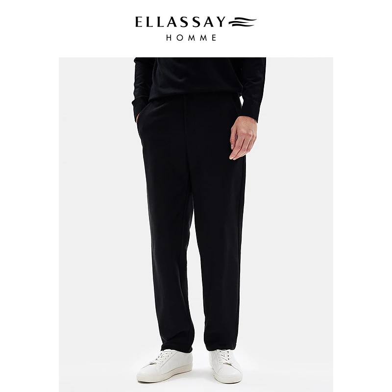 ELLASSAY歌力思男装秋冬新款全棉微锥休闲长裤EME354K02900