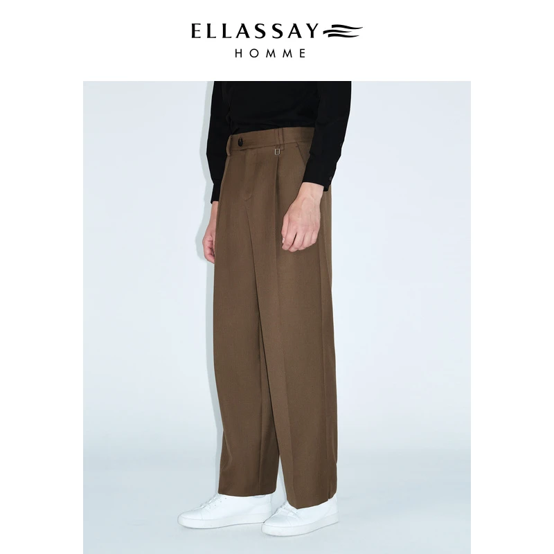 【王嘉尔&刘宇同款】ELLASSAY歌力思美丽奴羊毛直筒裤EME333K01100