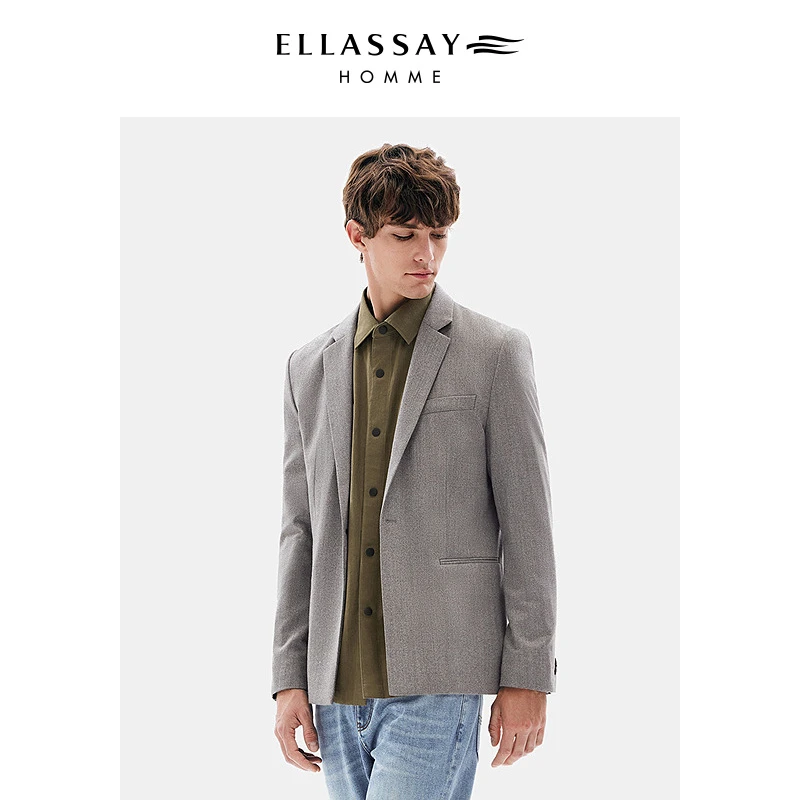 ELLASSAY歌力思男装秋冬新款保暖舒适羊毛混纺西服EME353T01100