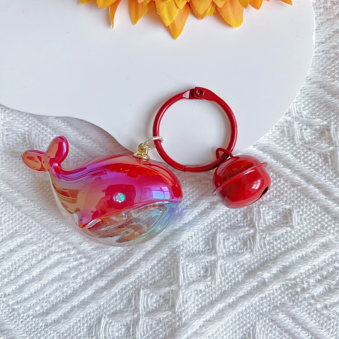 电镀镀彩鲸鱼钥匙扣男女情侣钥匙链包挂机链礼物礼品