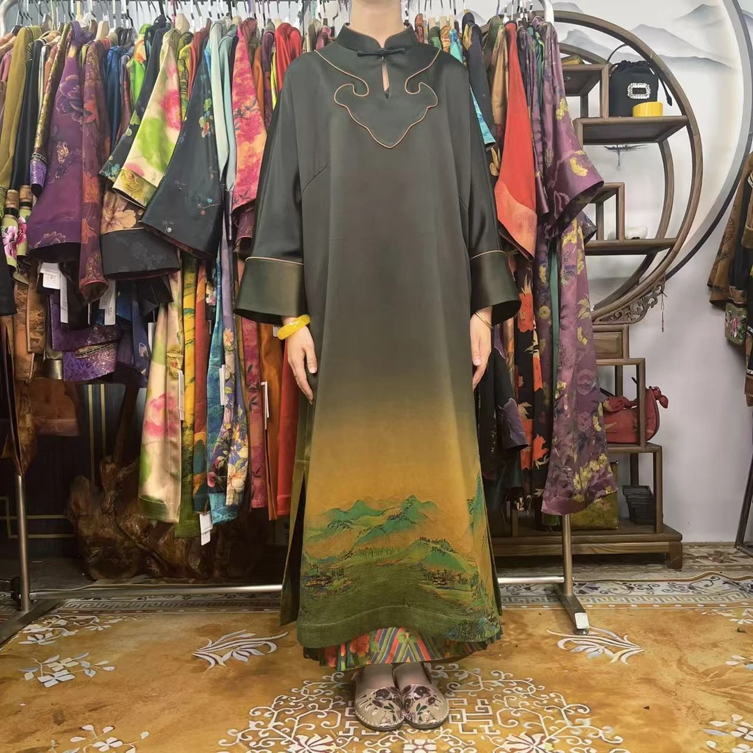 60姆米重锻如意千里江山100桑蚕丝款香云纱