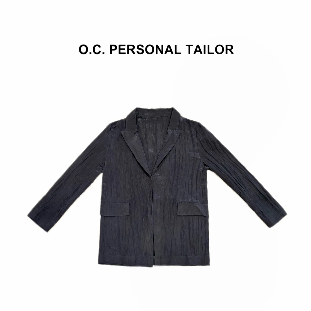 oc精选 24ss 夏季新品黑色肌理感薄款西装 0193