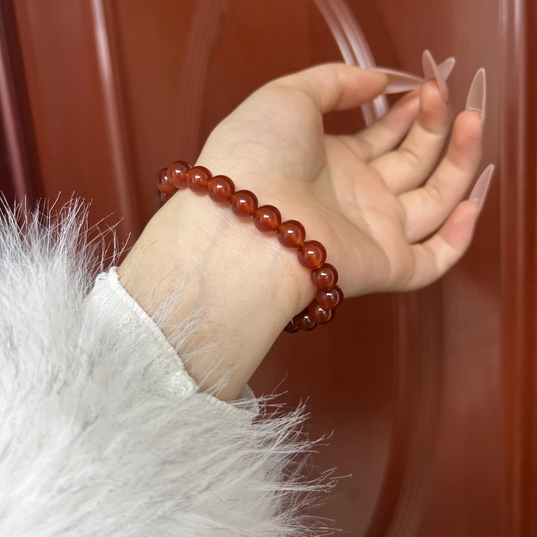 天然冰红手串8mm单圈时尚百搭多样性发货拍一发一