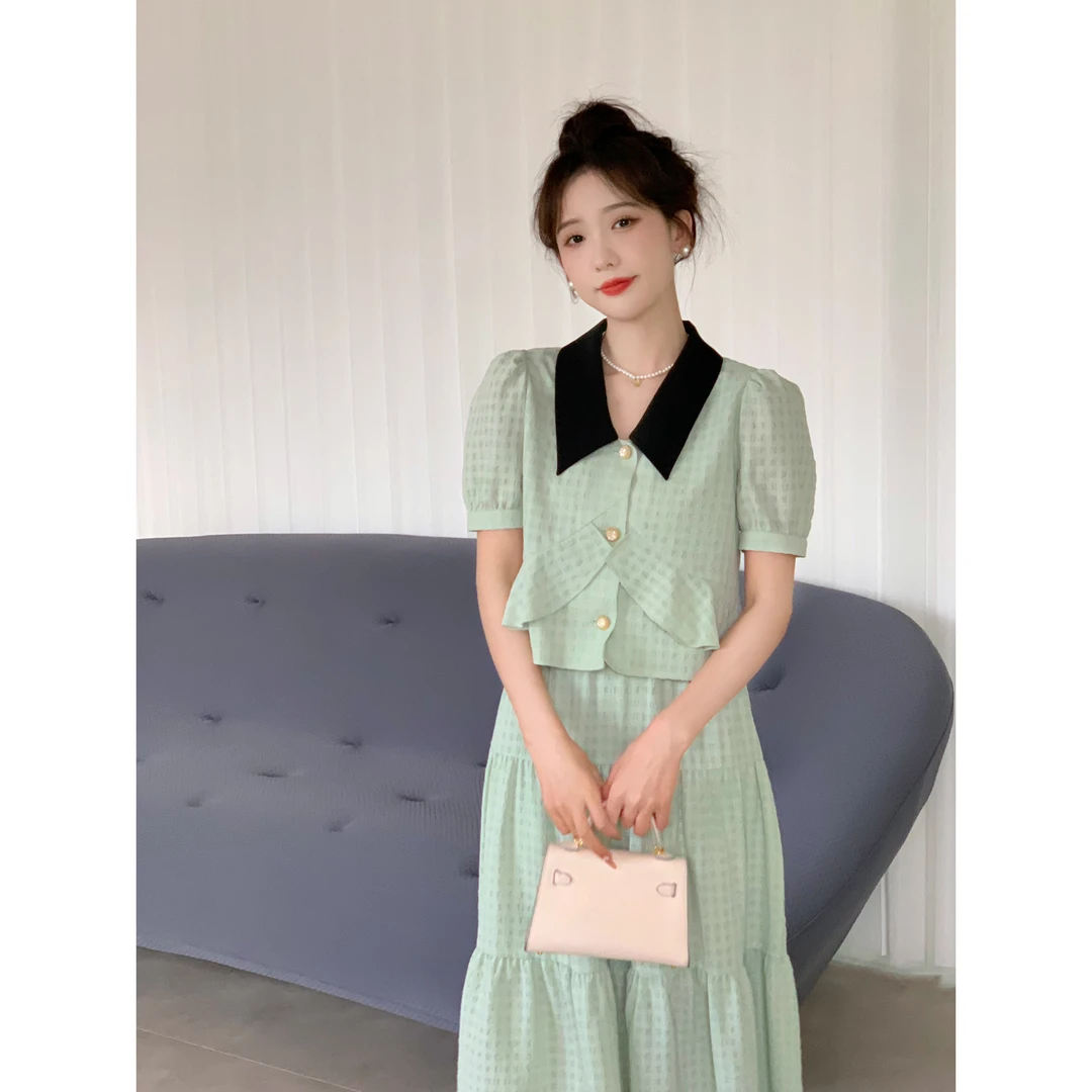 【夏日微风】2025夏季新款女装法式气质套装裙女ol时尚显瘦半身裙