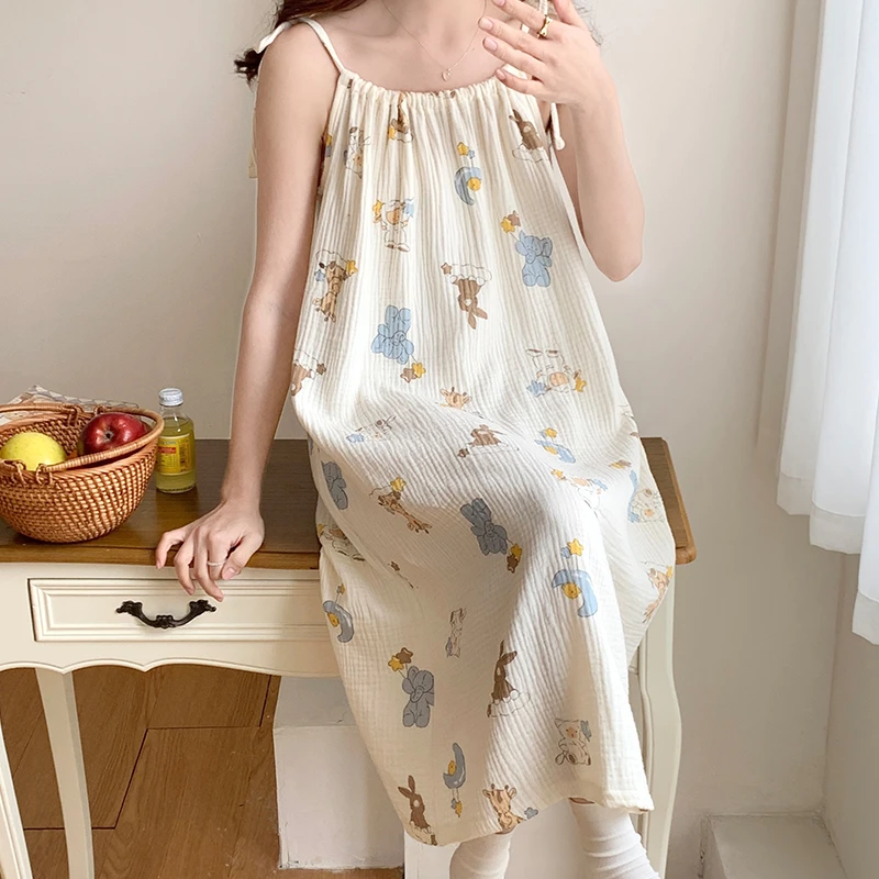 【纯棉纱布裙】春夏季哺乳产后月子服孕妇睡衣薄款产妇宽松喂奶长裙