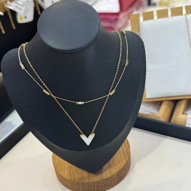 钛钢项链 洗澡不用取~不掉色！小V细链叠加满天星锁骨链不要太好看