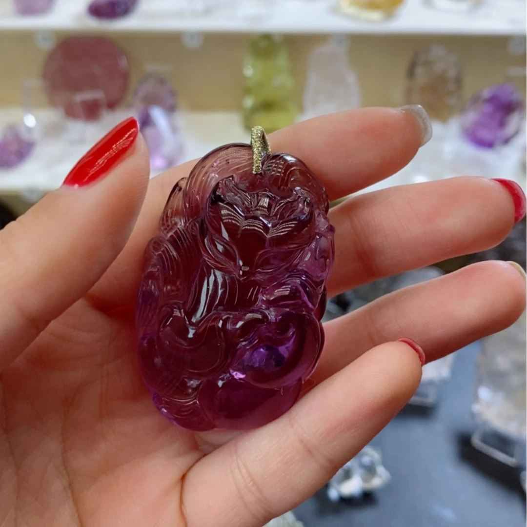 【闪购商品】水晶颈饰未镶嵌坤*紫水狐狐➕送白水➕紫水线