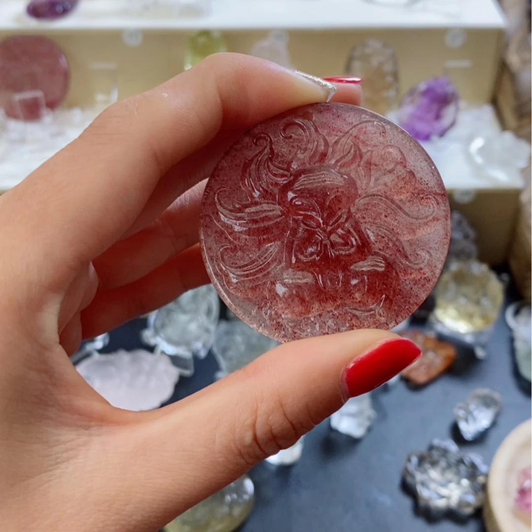 【闪购商品】水晶颈饰未镶嵌泰****r草莓晶狐狐➕粉绳