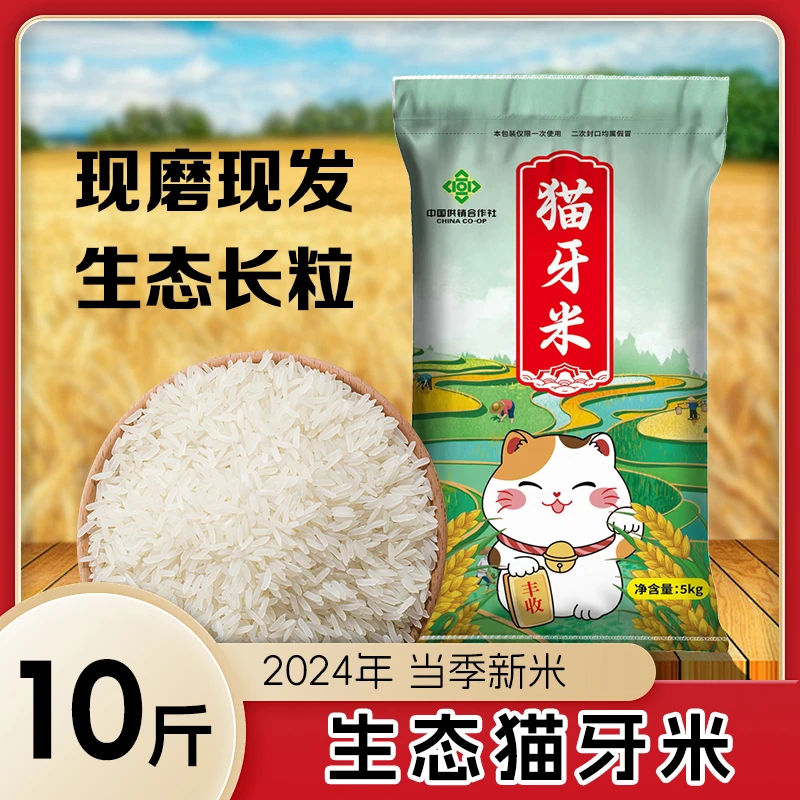 新人专属10斤猫牙米长粒香米24年新米不抛光大米炒饭非东北大米