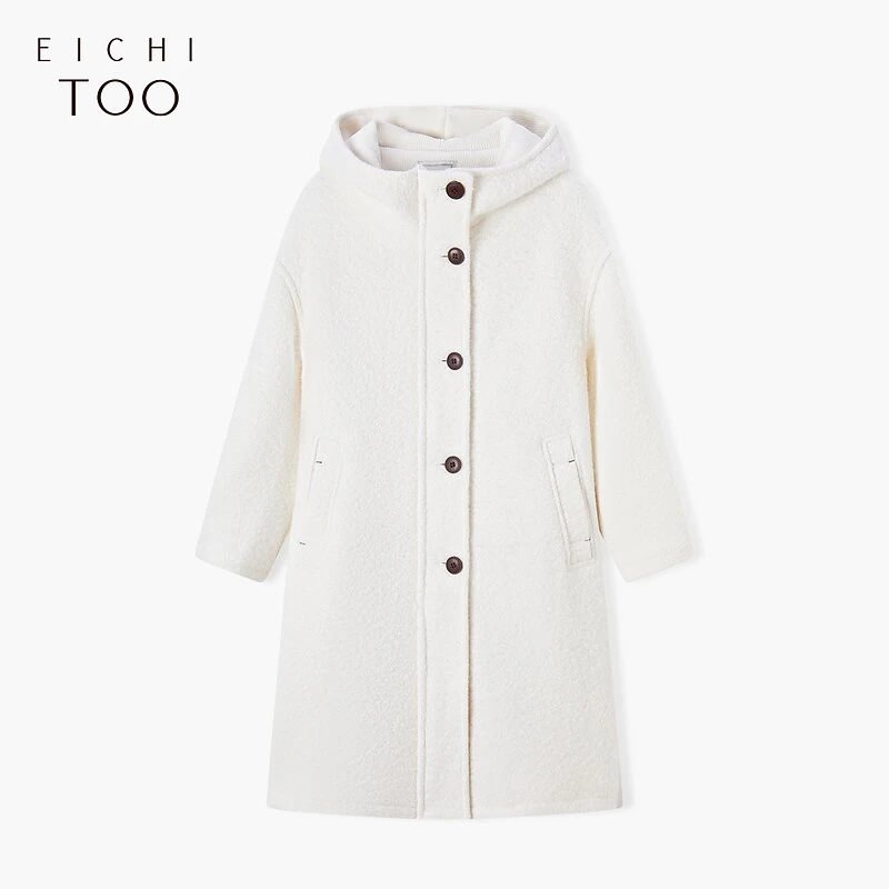 【晚晚专属】爱居兔冬季休闲少女感连帽大衣外套EWDAJ4N010A