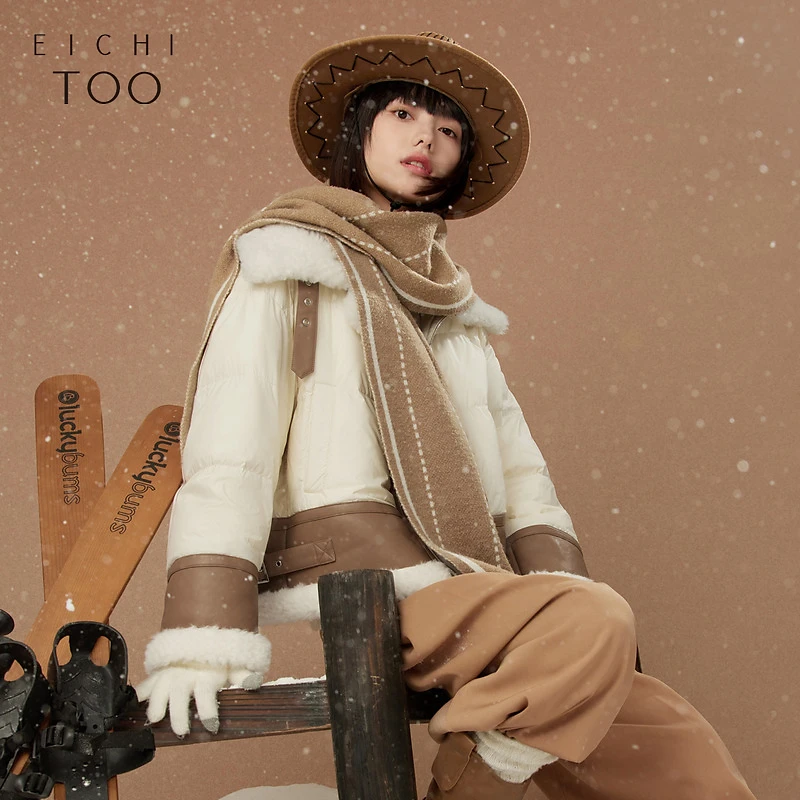 A049爱居兔机车风时尚保暖立领棉服EWMAJ4N008A