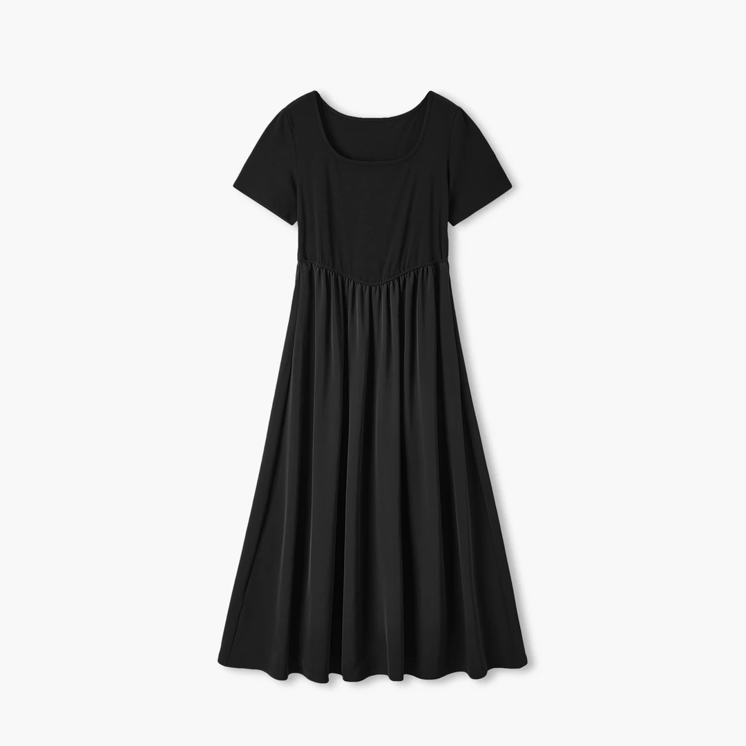 爱居兔【直播】夏季时尚显瘦气质小黑裙轻奢女装连衣裙EQLBJ2P706A