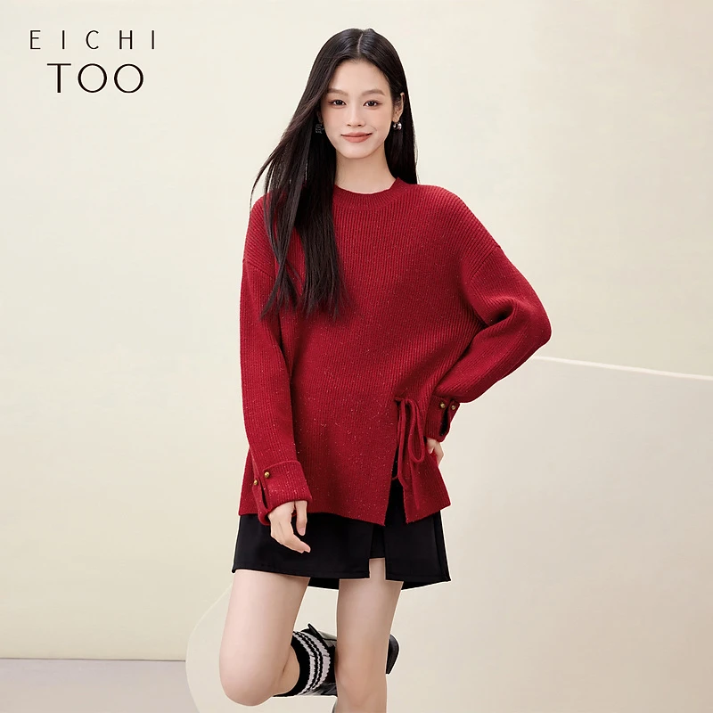 A爱居兔氛围感毛衣女冬季新款设计感长袖针织衫ENZAJ4P016A