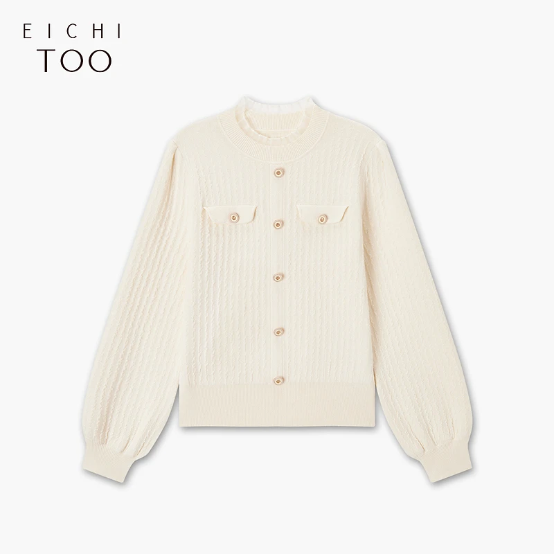 【重百优选】爱居兔冬小香风时尚肌理感长袖针织衫ENZAJ4N033A