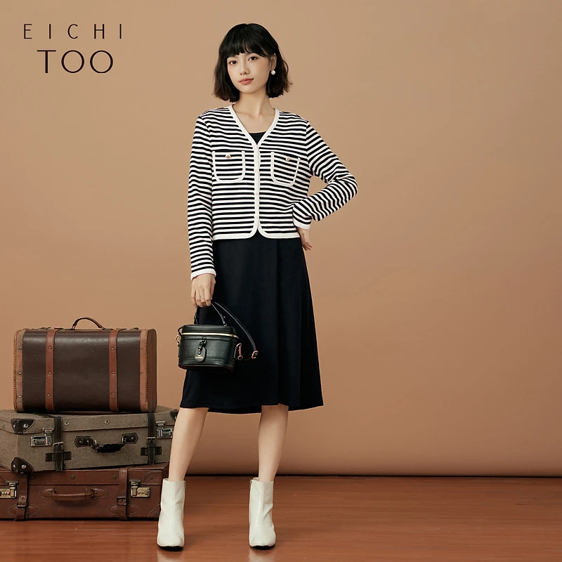 【晚晚专属】爱居兔秋季小香风时尚两件式连衣裙EQLFJ3N014A