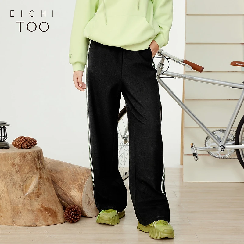 A爱居兔新款宽松时尚自然挺阔运动风阔腿裤EKKTJ1P004A