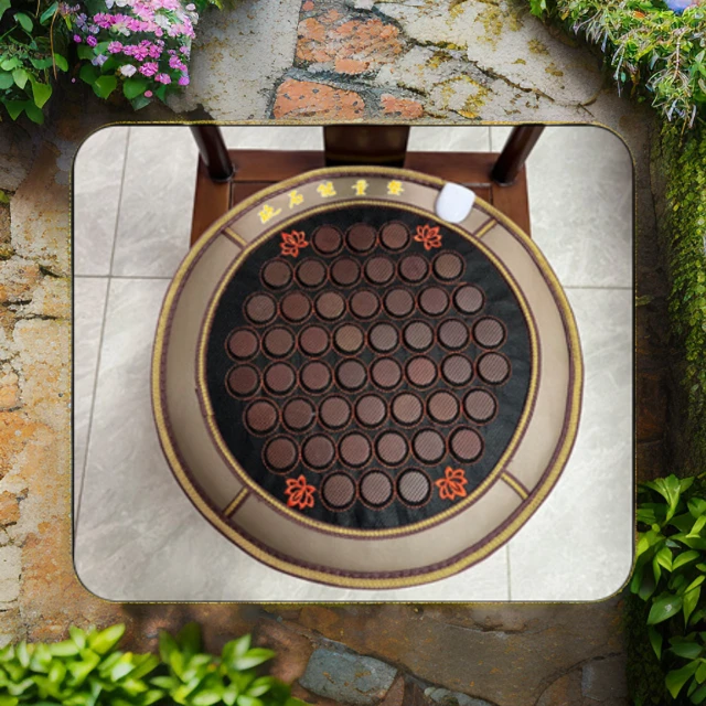 泗水红砭石坐背垫升阳垫圆形加热加厚养阴生津刮痧疗板刮痧板器具