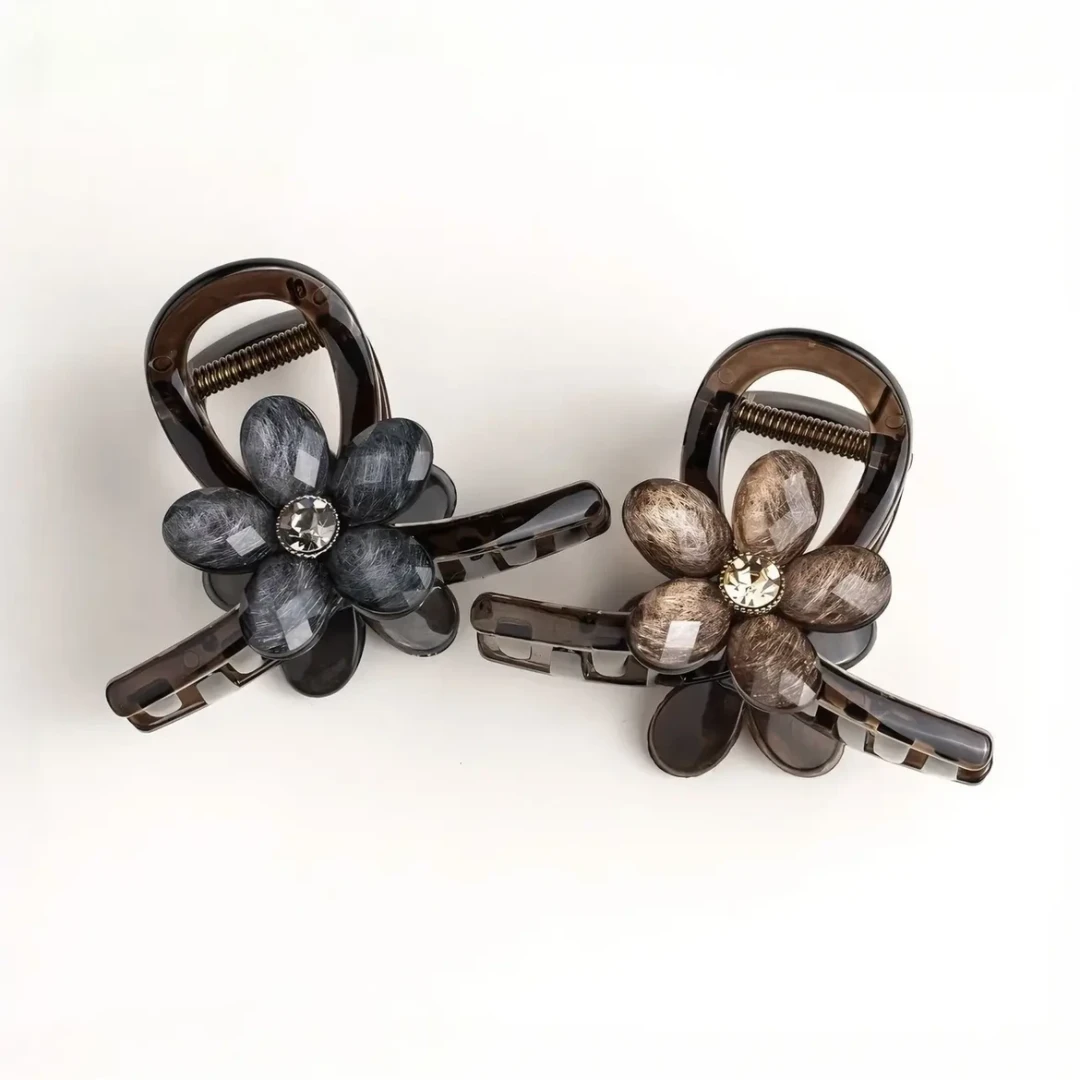 2025新款精致花朵发夹女后脑勺高级感鲨鱼夹中号简约抓夹女小抓夹