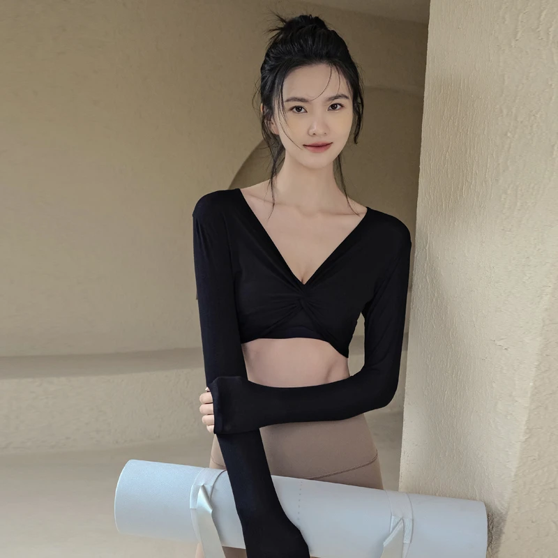 瑜伽服女2024夏季新款速干紧身长袖气质专业跑步健身衣服运动上衣