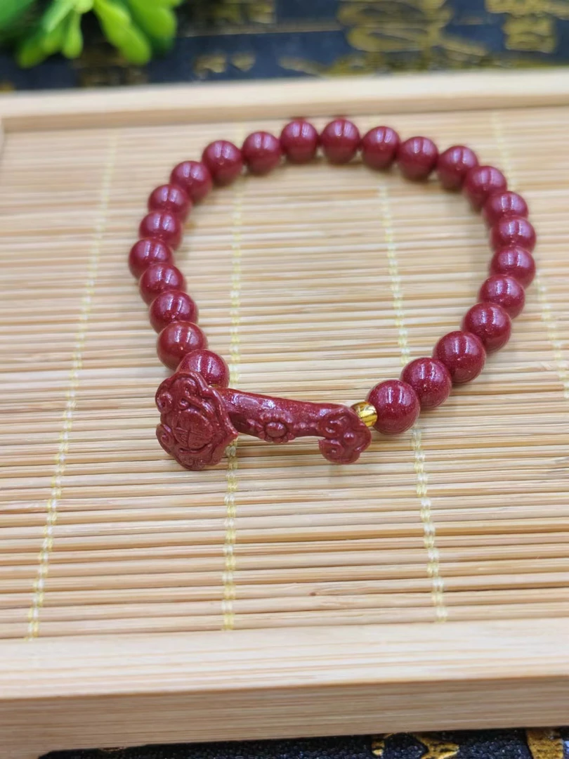 天然辰砂天然朱砂手链高含量卡6mm卡8mm适合90-130斤新店活动价