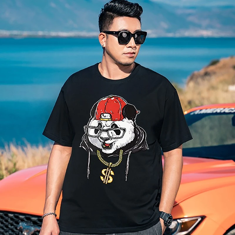 夏季新款特大码男装肥佬圆领短袖t恤加肥加大码休闲胖哥休闲半袖