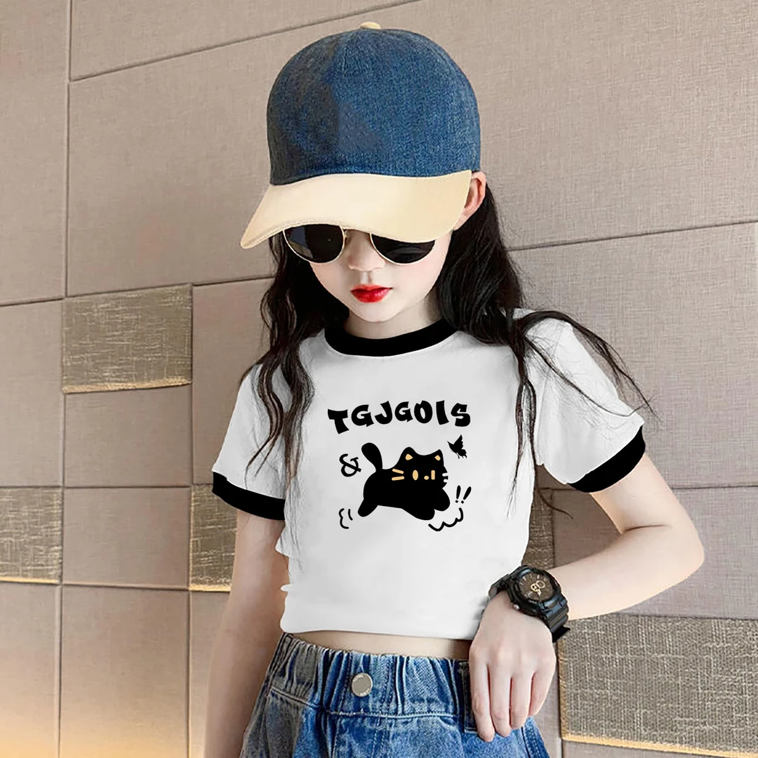 女童夏装2025时尚童装女宝宝短袖T恤儿童衣服小女孩洋气时髦童装t
