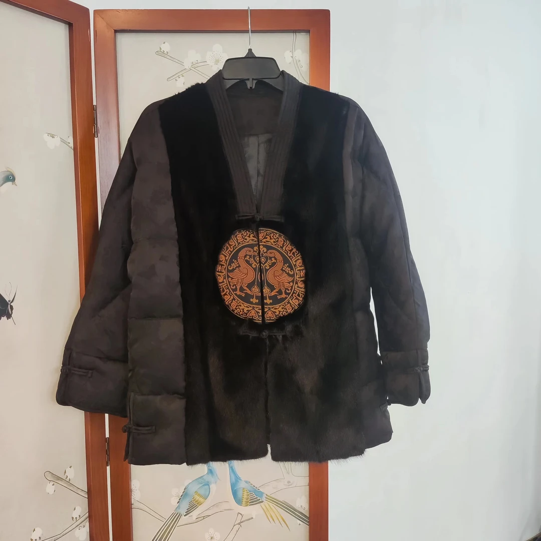 【南琴】新中风水貂皮毛女冬季新款国风加厚保暖中式复古重工外套