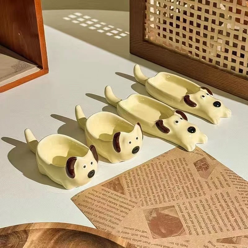 可爱ins风最新网红款掌门狗酱味碟调料碟筷子托架多功能家用款碟