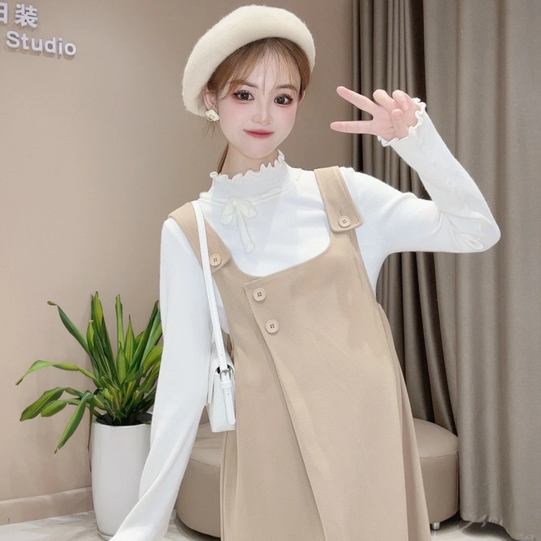 【琥珀夕阳】孕妇装秋冬高级感孕妇连衣裙背心裙新款