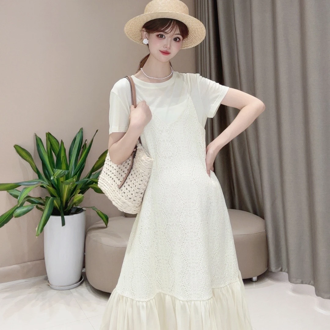 【西西里曼】孕妇装夏季时髦长款宽松温柔气质显瘦连衣裙套装