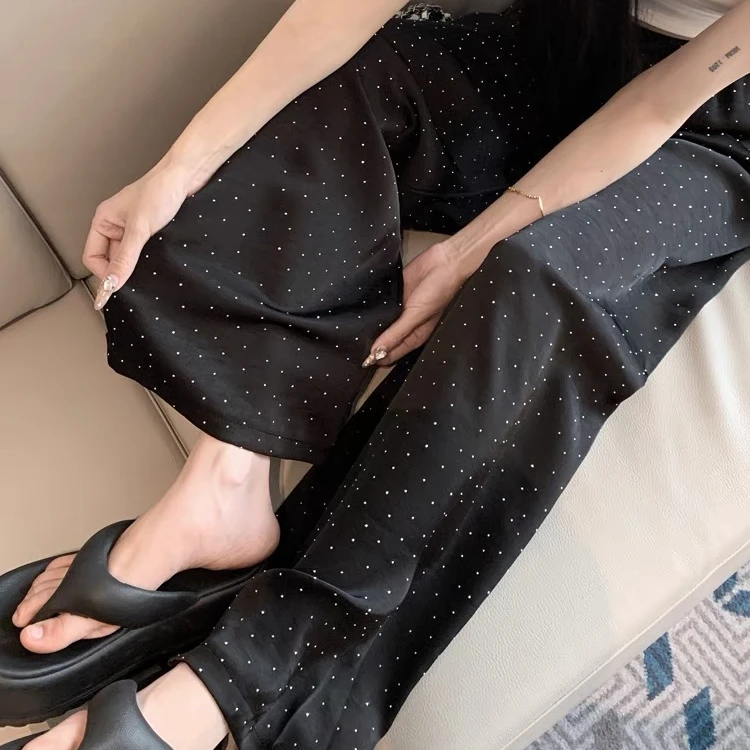 【流星闪耀】孕妇装夏季薄款缎面休闲显瘦垂感舒适大码阔腿裤孕妇裤