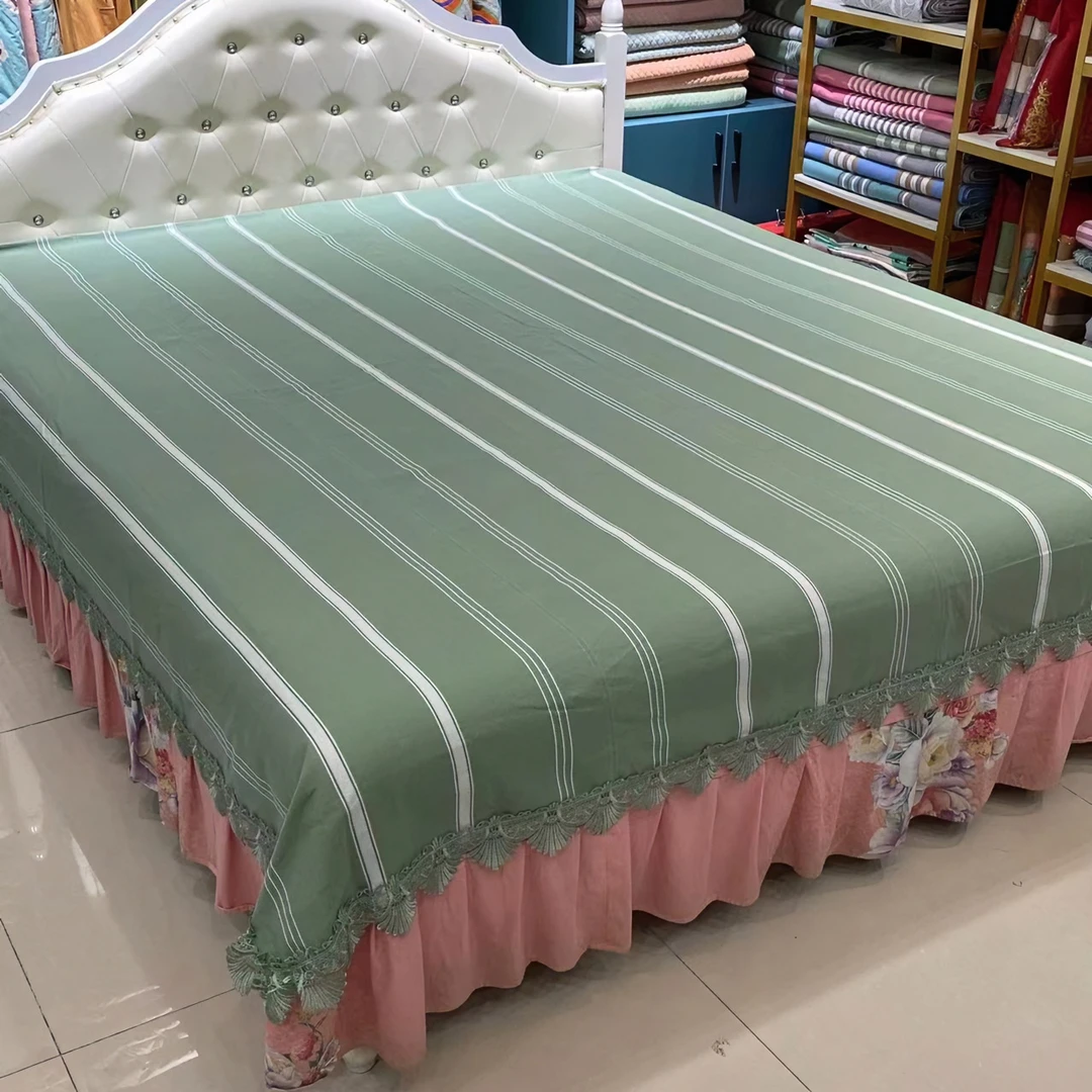 【万花汇】全棉手织老粗布（绿条纹）