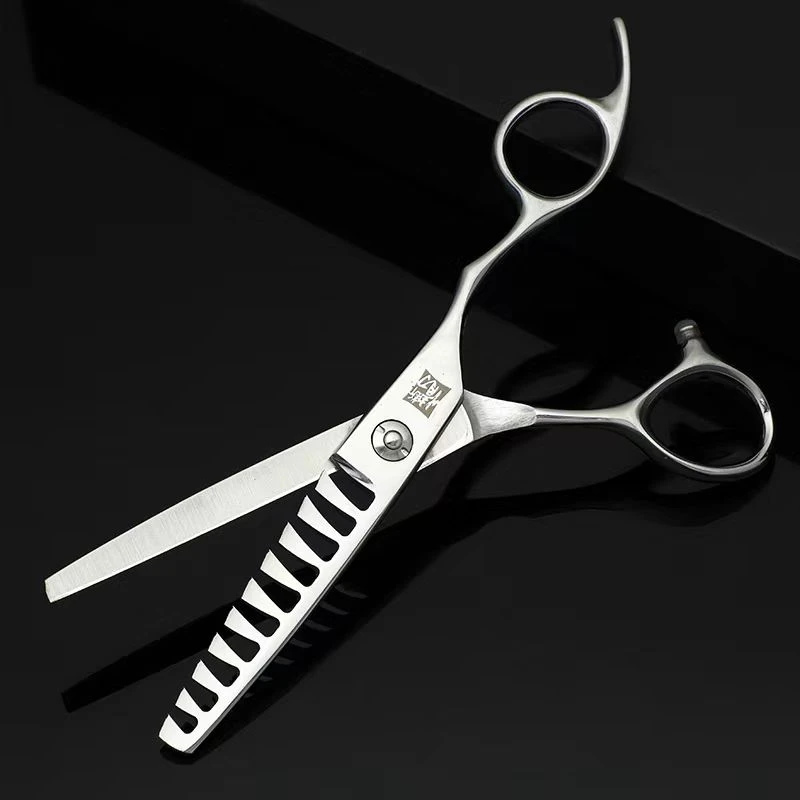 1理发师专用美发剪刀胖胖剪弯剪鱼骨牙剪大下发量碎发发廊剪