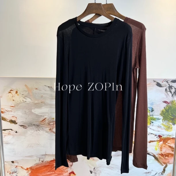 【大G精选】“经典不败” row风丝羊毛中长圆领打底T恤