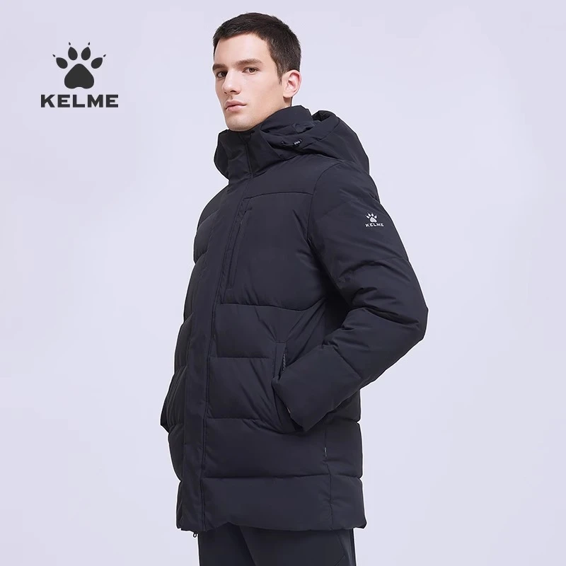 KELME/卡尔美羽绒服男中长款足球训练服冬季跑步运动外套保暖大衣