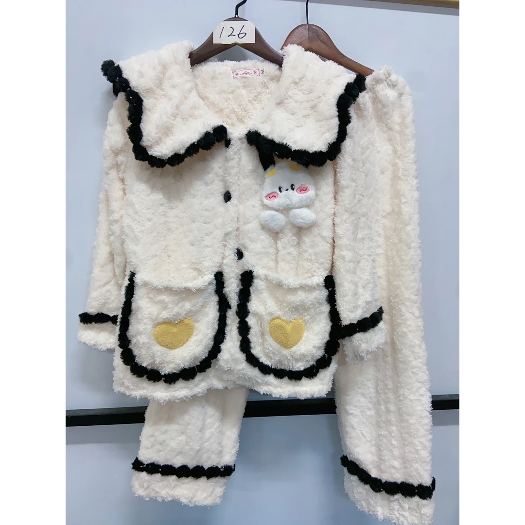 【娃娃领帕恰狗】大码女士珊瑚绒睡衣女款冬季可爱甜美法兰绒加厚