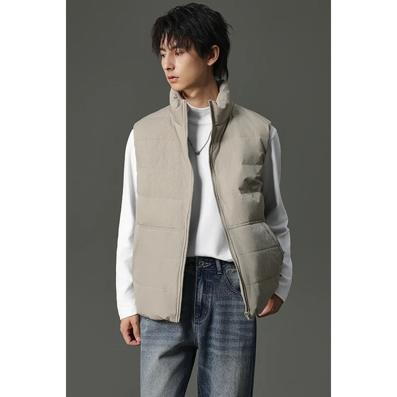 【冬季细格纹羽绒马甲】新款可叠穿趣味百搭男士短款时尚潮02