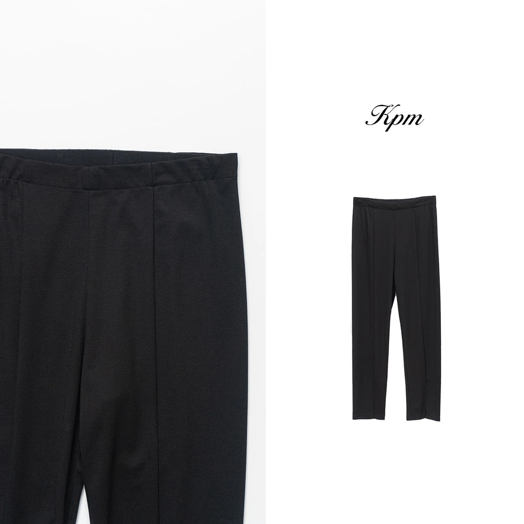 2024夏季新款时尚修身显瘦舒适简约直筒纯色开叉烟管小西裤JN5940