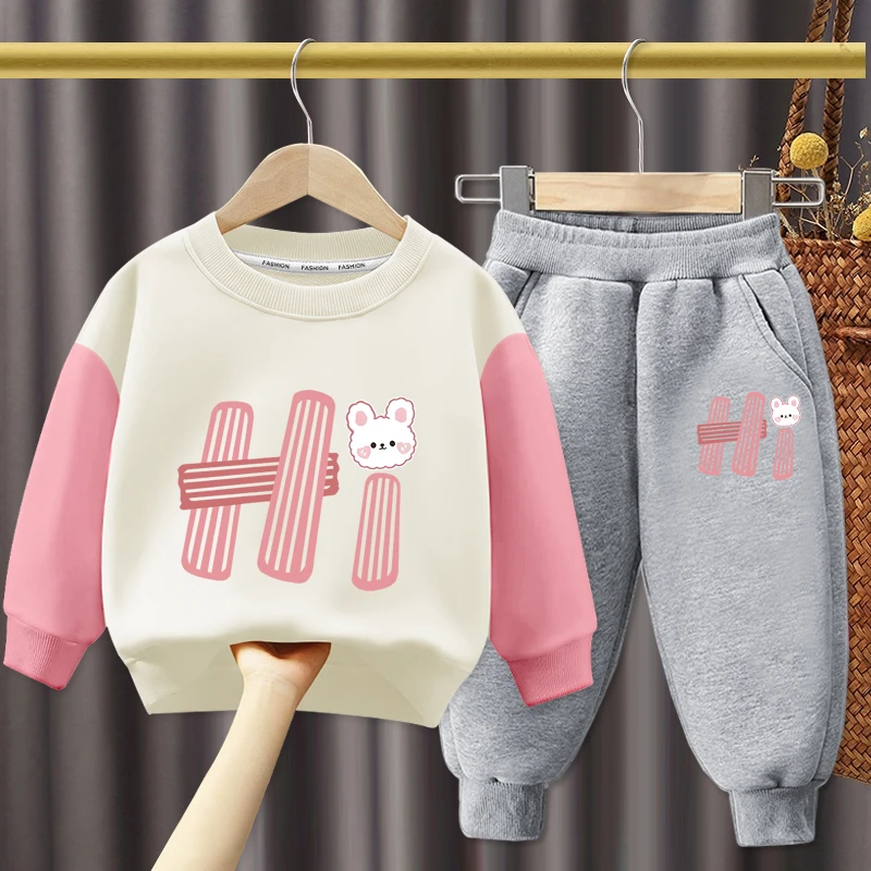 女童秋装卫衣套装女宝宝新款洋气儿童春秋季运动装休闲女孩两件套