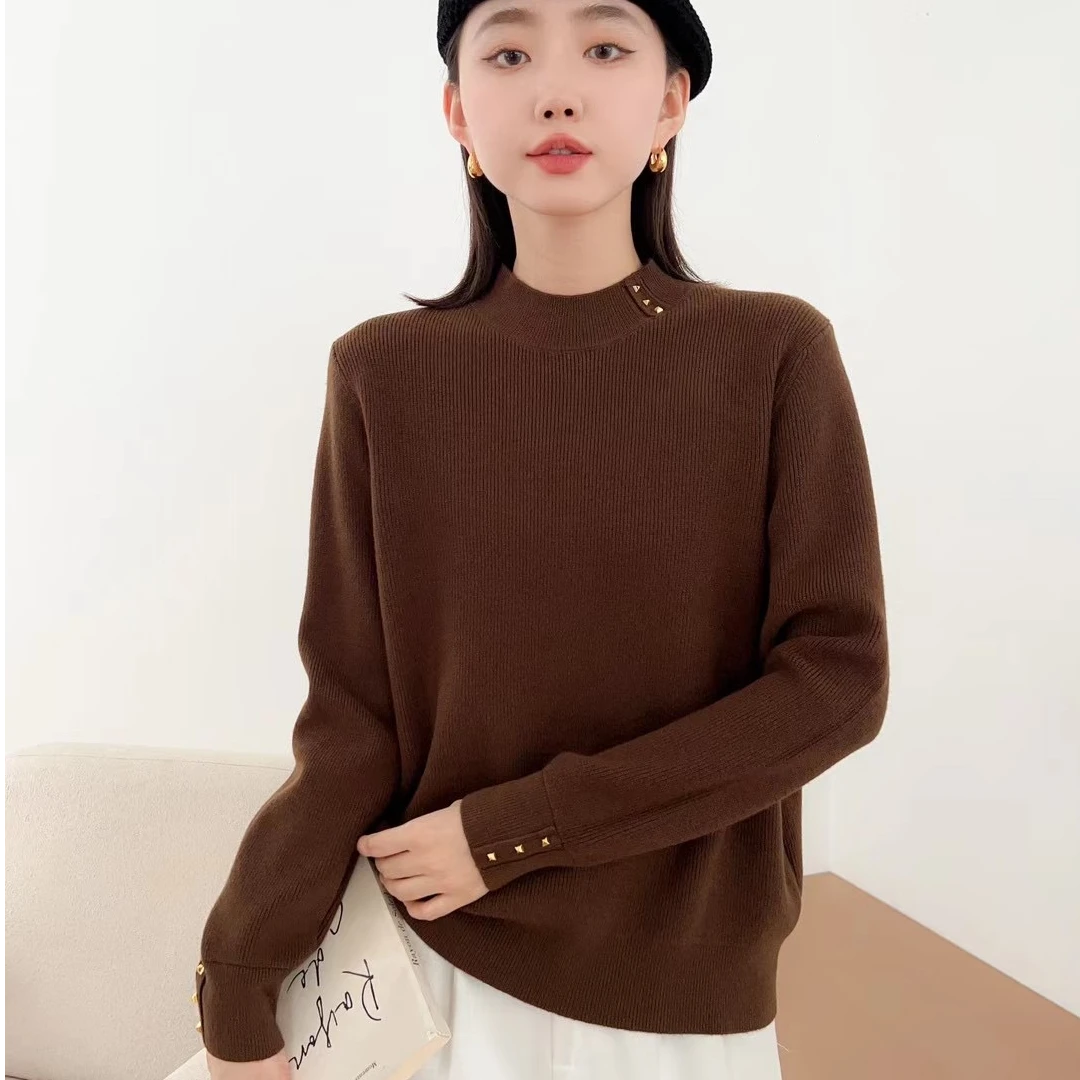 7887-铆钉款-百搭精致时尚潮流针织衫