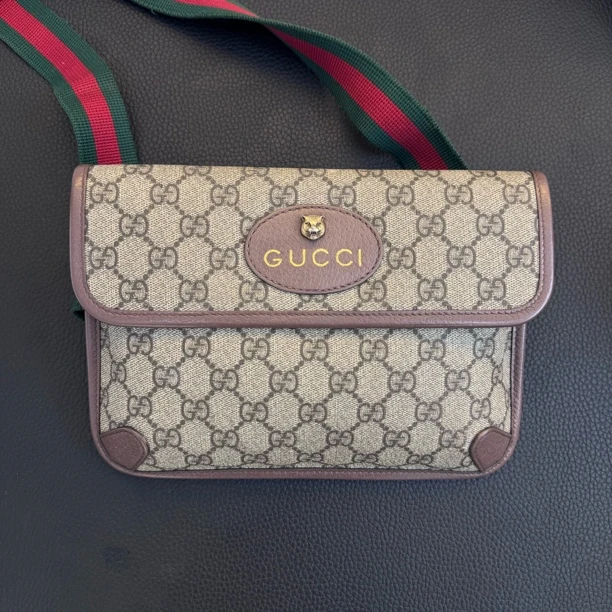 95新 GUCCI/古驰 大麦中古/gucci虎头腰包/