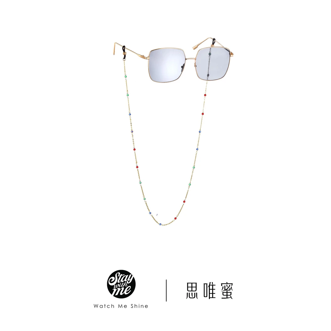 STAY WITH ME 铜合金合成锆石项链 小众设计锆石眼镜链