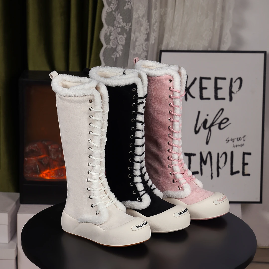 增高5cm时尚厚底增高潮流百搭女士加绒雪地靴1095-1