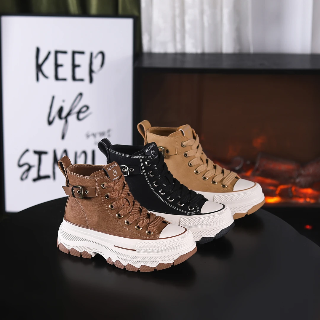 增高5cm时尚增高潮流高帮系带秋季百搭女士休闲鞋781