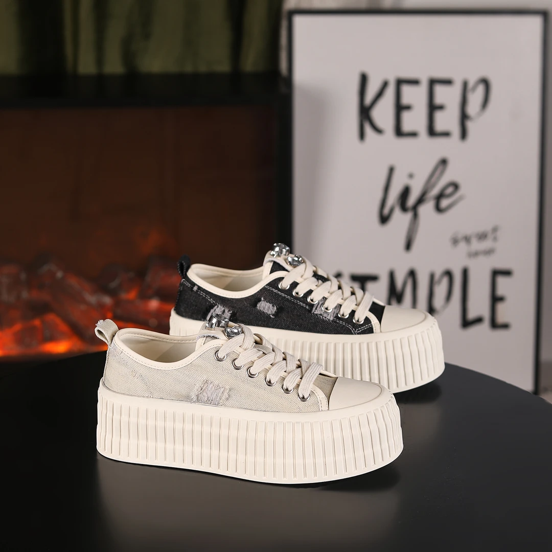 夏季新款增高6cm饼干鞋时尚百搭女士休闲板鞋116