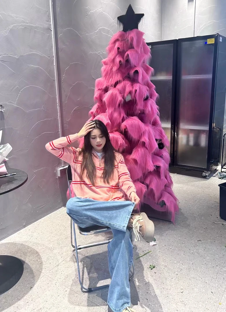 日系复古polo领复古半拉链条纹毛衣女慵懒风设计感毛针织衫百搭